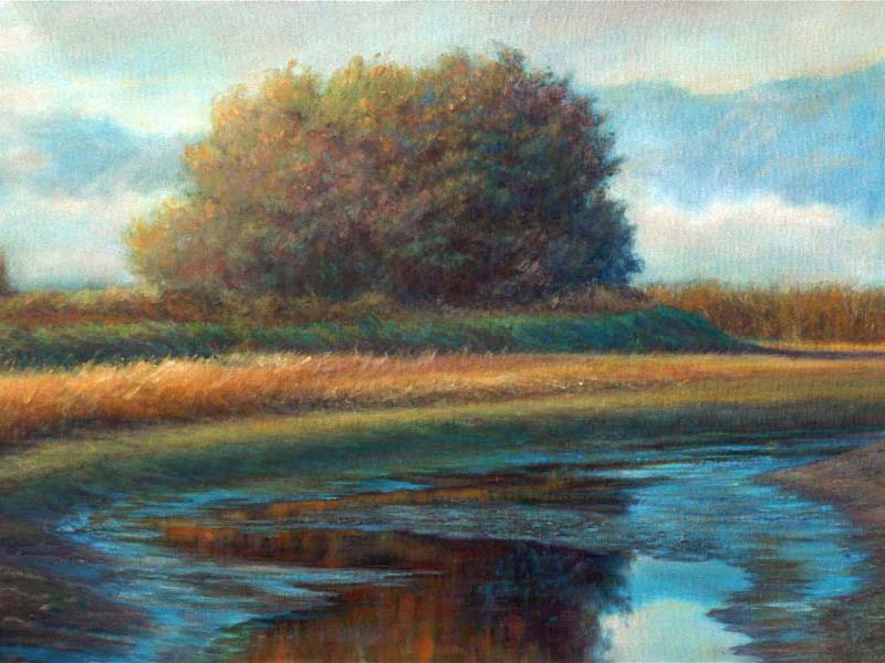 river painting by lynn zimmerman showing the Nooksack River